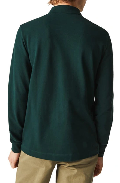 Shop Lacoste Long Sleeve Polo In Green