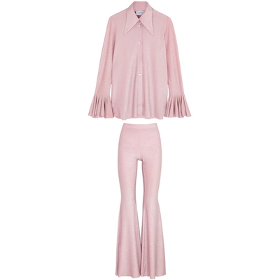 Shop Sleeper Venera Pink Stretch-knit Pyjama Set In Light Pink