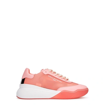 Shop Stella Mccartney Loop Pink Panelled Sneakers In Peach