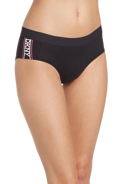 Shop Dkny Hipster Panties In Logo Stripe Graphic