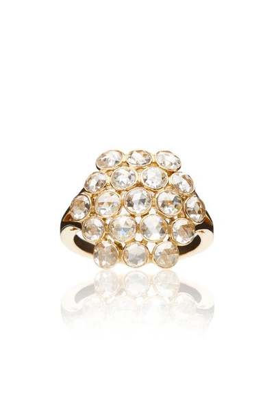 Shop Sethi Couture Grace Diamond Cocktail Ring In Yellow