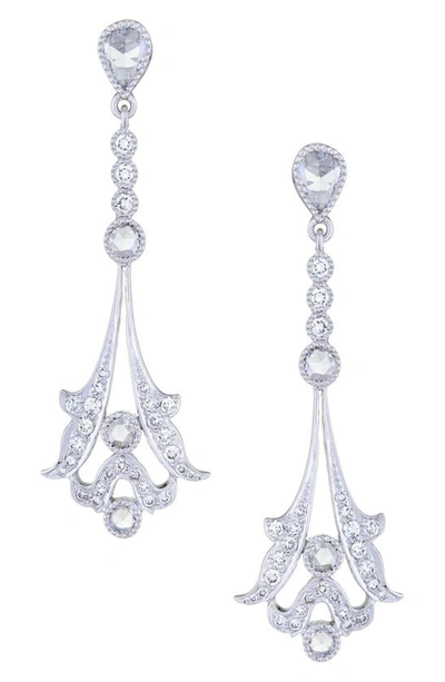 Shop Sethi Couture Heritage Diamond Drop Earrings In White
