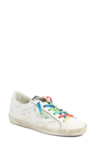 Shop Golden Goose Superstar Rainbow Low-top Sneaker In White/ Rainbow