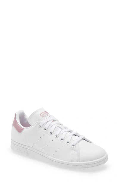 Shop Adidas Originals Primegreen Stan Smith Sneaker In White/ Magic Mauve/ Gold Met.