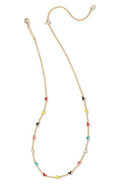 Shop Kendra Scott Haven Heart Strand Necklace In Gold Multi Mix