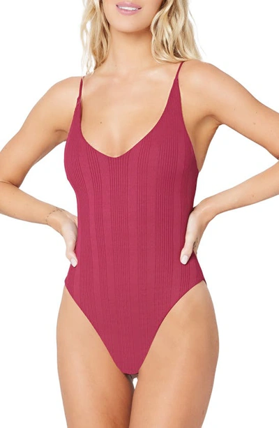 Shop L*space Gianna Classic One-piece Swimsuit In Cabernet
