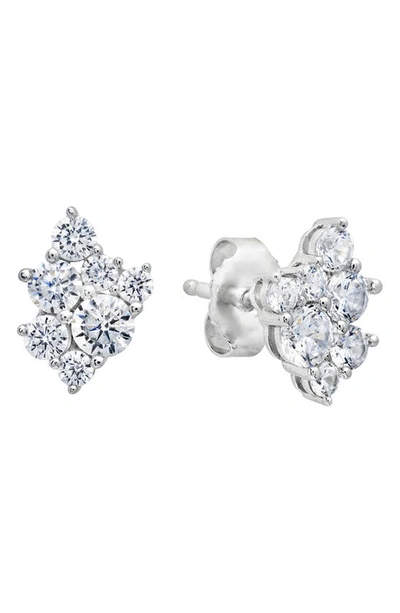 Shop Crislu Cubic Zirconia Cluster Stud Earrings In Platinum