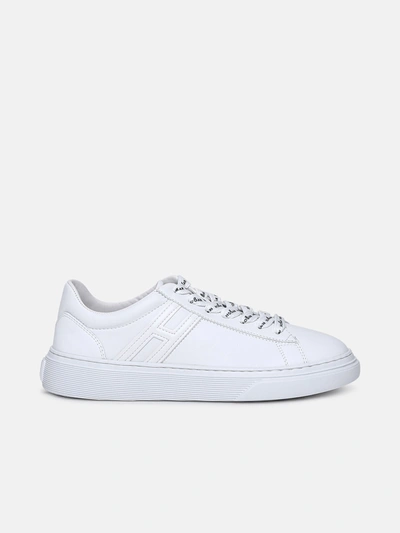 Shop Hogan White Leather H365 Sneakers