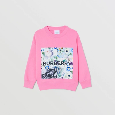Shop Burberry Childrens Montage Print Cotton Sweatshirt In Bubblegum Pink