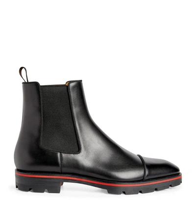 Shop Christian Louboutin Melon Leather Ankle Boots In Black