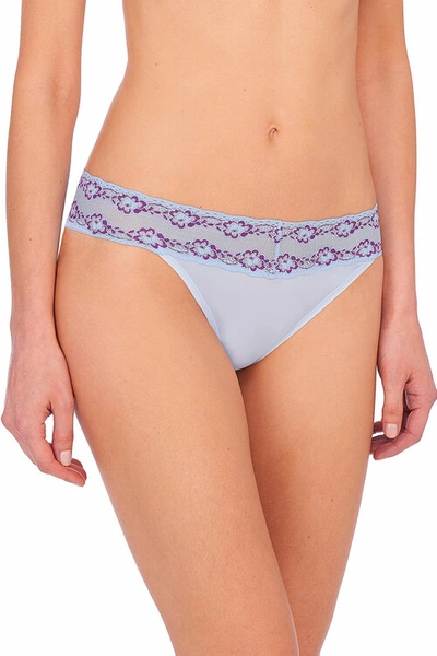 Shop Natori Intimates Bliss Perfection One-size Thong In Skyfall/caspia