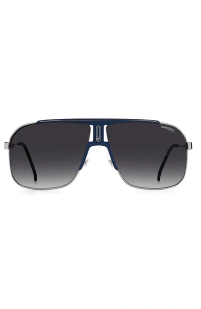 Shop Carrera Eyewear Carrera 65mm Rectangular Sunglasses In Blue Ruth / Grey Shaded