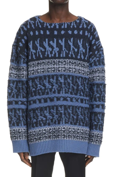 Shop Givenchy X Chito Float Stitch Lambswool Sweater In 407-navy/ Blue