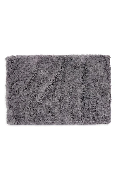 Shop Coyuchi Organic Cotton Shag Bath Rug In Slate