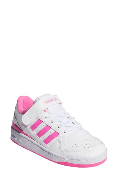 Shop Adidas Originals Forum Low Sneaker In White/ White/ Screaming Pink