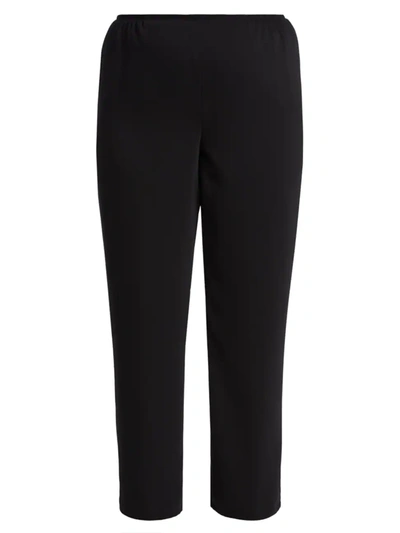 Shop Caroline Rose Women's Suzette Crepe Straight-leg Pants In Black