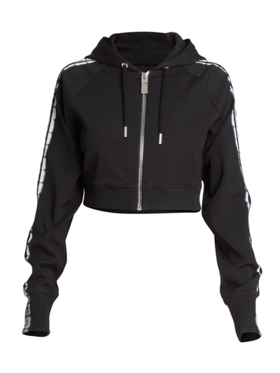 Shop Givenchy Women's Cropped Hoodie In Black