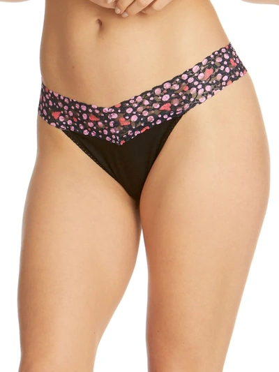 Shop Hanky Panky Love Nest Original Rise Thong In Black And Love