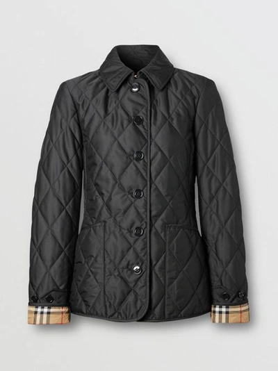 Shop Burberry Quilted Thermoregulated Jacket In Black