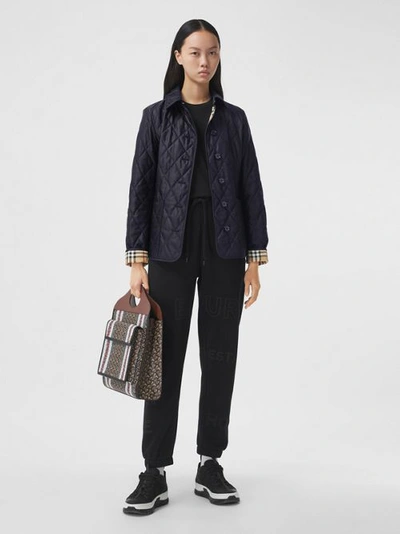 Shop Burberry Quilted Thermoregulated Jacket In Midnight