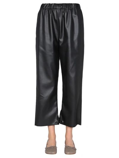 Shop Mm6 Maison Margiela Cropped Trousers In Nero
