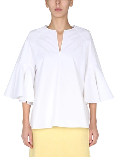 Shop Jil Sander V-neck T-shirt In Bianco