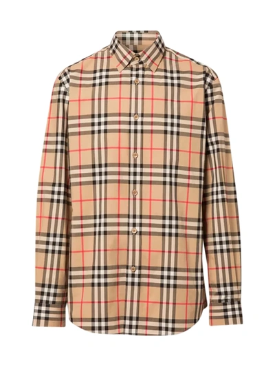 Shop Burberry Caxton Casual Shirts In Archive Beige