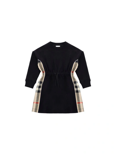 Shop Burberry Milly Dress For Girl In Black
