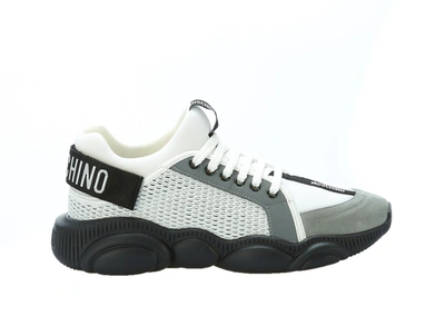 Shop Moschino Teddy Sole Sneakers In Grey