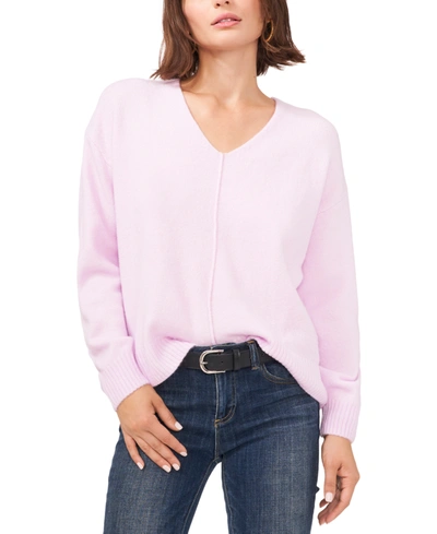 Shop Vince Camuto V-neck Sweater In Azelea