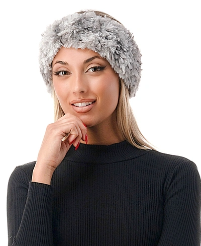 Shop Marcus Adler Women's Knotted Ombre Faux Fur Headband In Gray