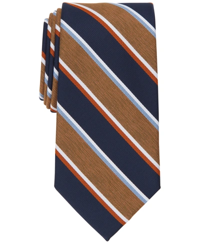Shop Club Room Men's Stripe Tie, Created For Macy's In Taupe