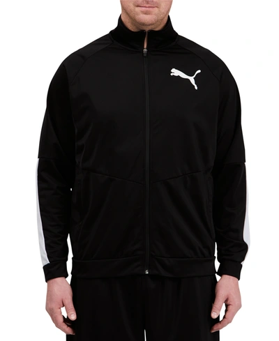 Shop Puma Men's Contrast Zip-front Track Jacket In Black/white