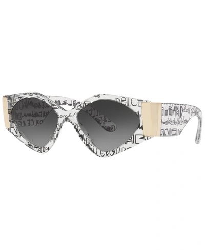 Shop Dolce & Gabbana Women's Sunglasses, Dg4396 55 In Transparent Graffiti