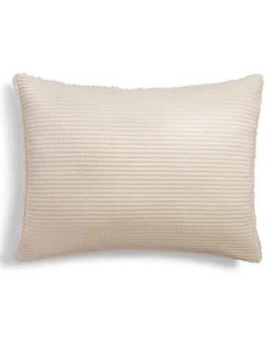 Shop Martha Stewart Collection Chenille Reverse To Sherpa Sham, King, Created For Macy's In Ivory