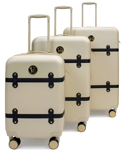 Badgley Mischka Grace Expandable Retro Luggage, Set Of 3 In Champagne