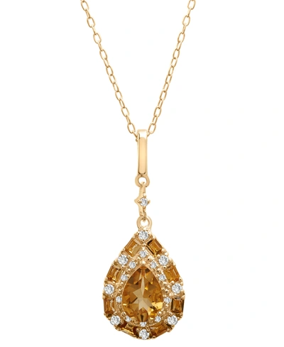 Macy's Multi-gemstone Teardrop 18" Pendant Necklace (1 Ct. T.w.) In Sterling Silver (also In Blue Topaz, Pi In Citrine