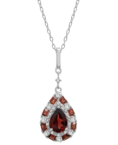 Macy's Multi-gemstone Teardrop 18" Pendant Necklace (1 Ct. T.w.) In Sterling Silver (also In Blue Topaz, Pi In Garnet