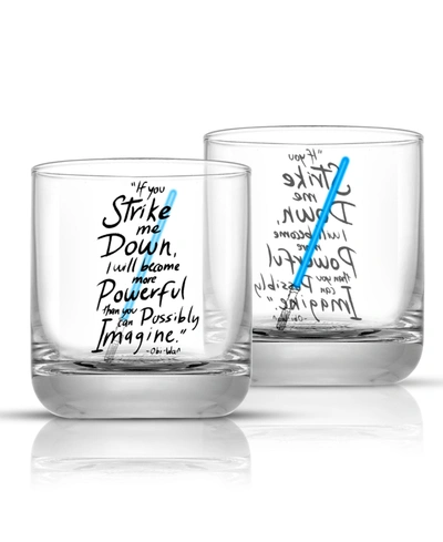 Shop Joyjolt Star Wars New Hope Short Drinking Glasses, Set Of 2 In Clear/blue