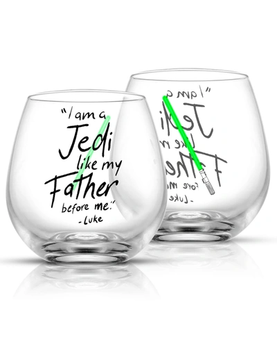 Shop Joyjolt Star Wars New Hope Stemless Drinking Glasses, Set Of 2 In Clear/green