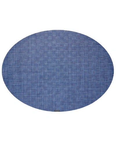 Shop Chilewich Bay Weave Oval Table Mat In Blue Jean