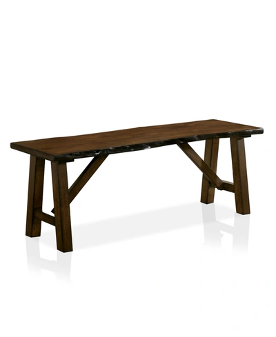 Shop Furniture Of America Deagan Backless Dining Bench In Walnut