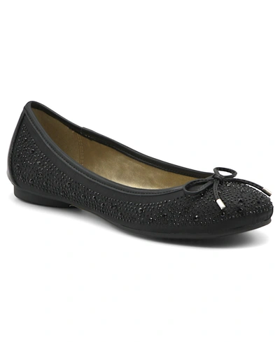 Shop Adrienne Vittadini Women's Cathi Jeweled Ballet Flats Women's Shoes In Black