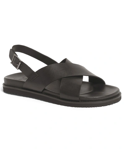 Shop Anthony Veer Men's Cancum Cross Strap Comfort Sandals In Black