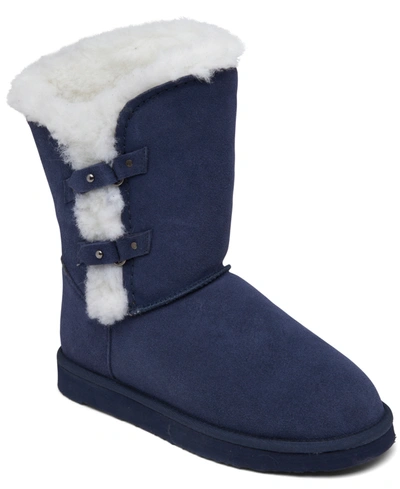 Shop Bearpaw Big Girl's Camila Winter Boots From Finish Line In Cadet