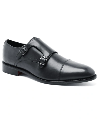 Shop Anthony Veer Men's Roosevelt Ii Double Monk Slip-on Dress Shoe In Black