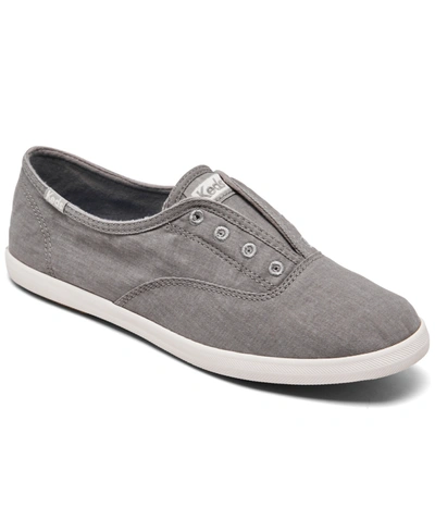 Shop Keds Women's Chillax Slip-on Casual Sneakers From Finish Line In Gray/white