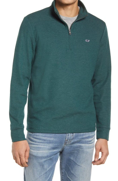 Shop Vineyard Vines Saltwater Quarter Zip Performance Pullover In Charleston Green