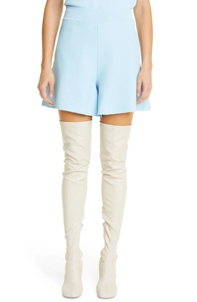 Shop Stella Mccartney Strong Silhouette Knit Shorts In 4210 Light Blue