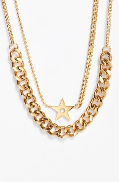 Shop Bracha Astro Mixed Chain Layered Necklace In Gold